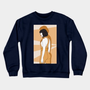 Short Hair Lady Vintage Pop Art Crewneck Sweatshirt